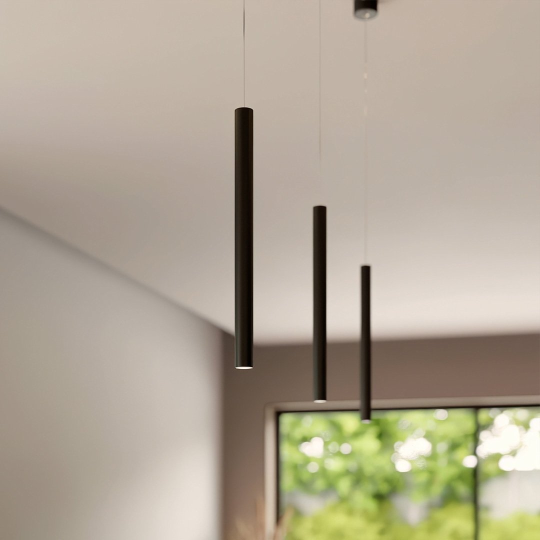 Minimalistische Zwarte Hanglamp voor Eettafel en Woonkamer – Flexibele Verlichting met Glas en Metaal