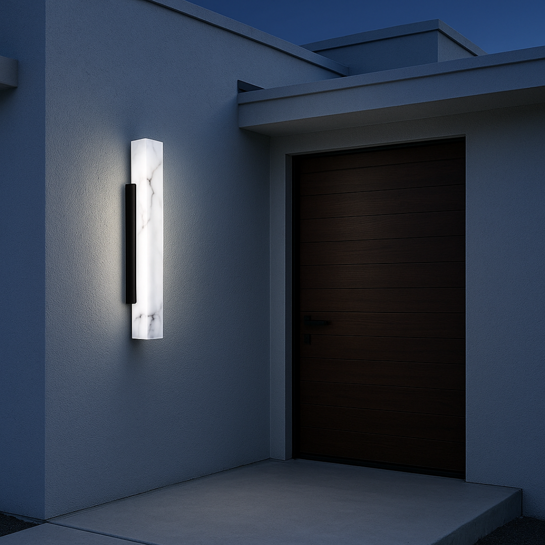 Robuuste LED Wandlamp Binnen/Buiten RVS Marmer IP65 Warm/Koud Wit