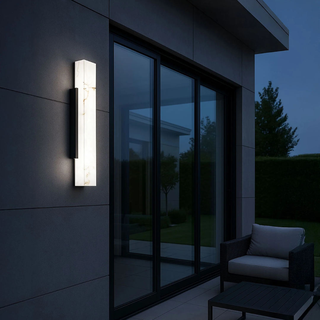 Robuuste LED Wandlamp Binnen/Buiten RVS Marmer IP65 Warm/Koud Wit